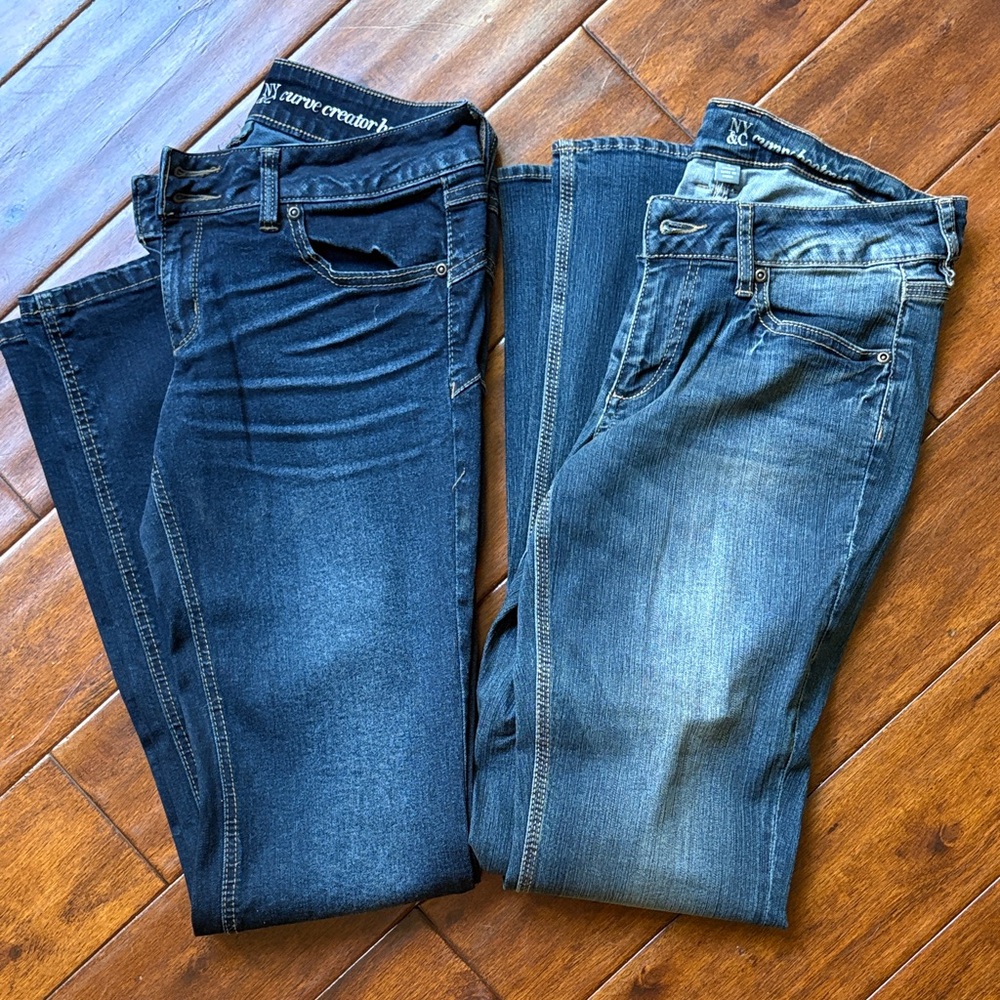 New York and Comp Curvy Bootcut Dark and Medium Wash Denim Jeans